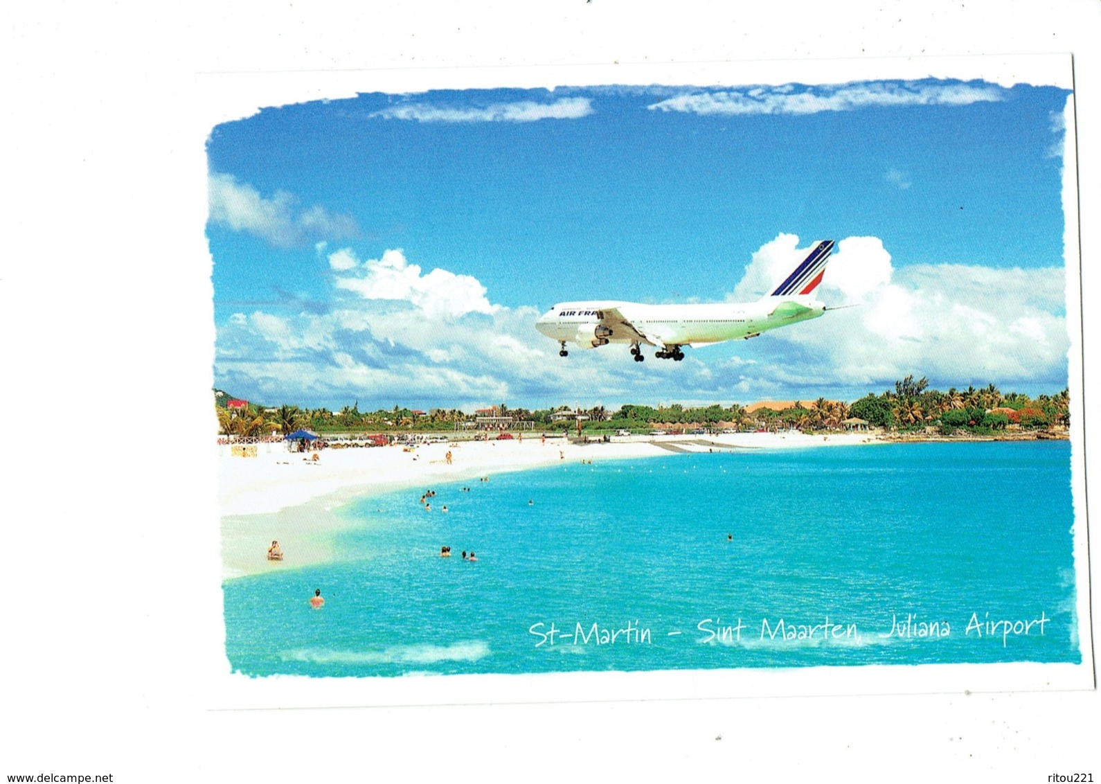 Cpm - St Maarten, JULIANA AIRPORT - Avion Dans Le Ciel AIR FRANCE - Saint Martin