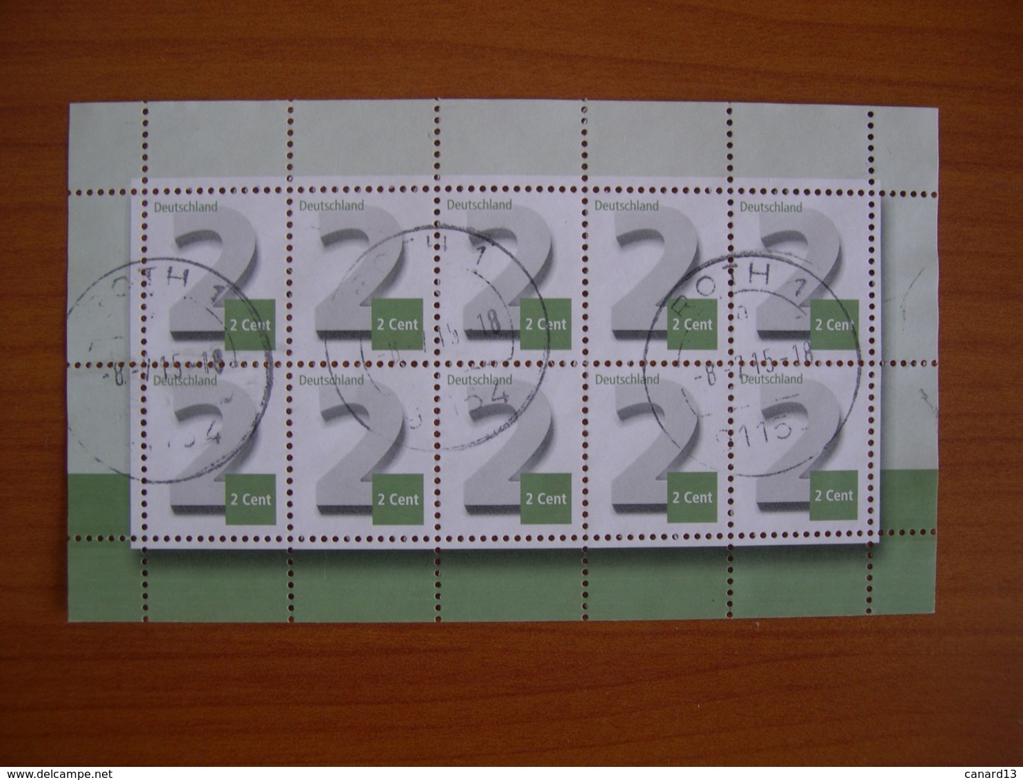 Allemagne Obl N° 2866 Feuille De 10 - Used Stamps