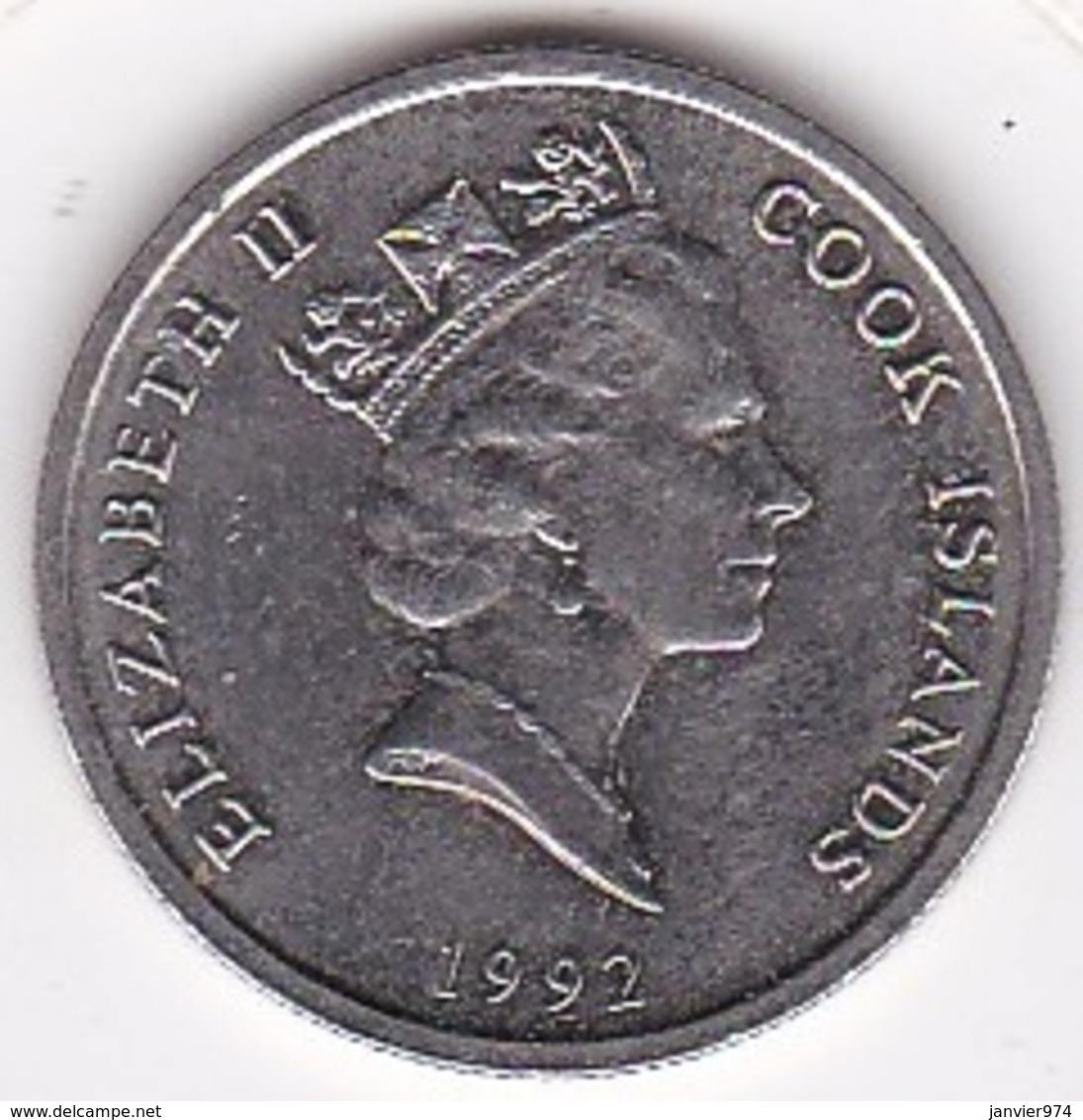 Cook Islands 5 Cents 1992 Elizabeth II Copper-Nickel KM# 33 - Cook