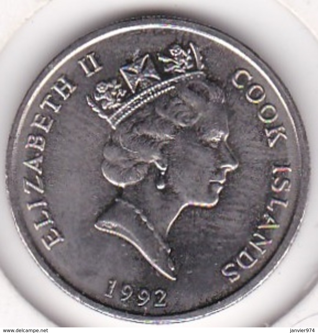 Cook Islands 10 Cents 1992 Elizabeth II Copper-Nickel KM# 34 - Cook