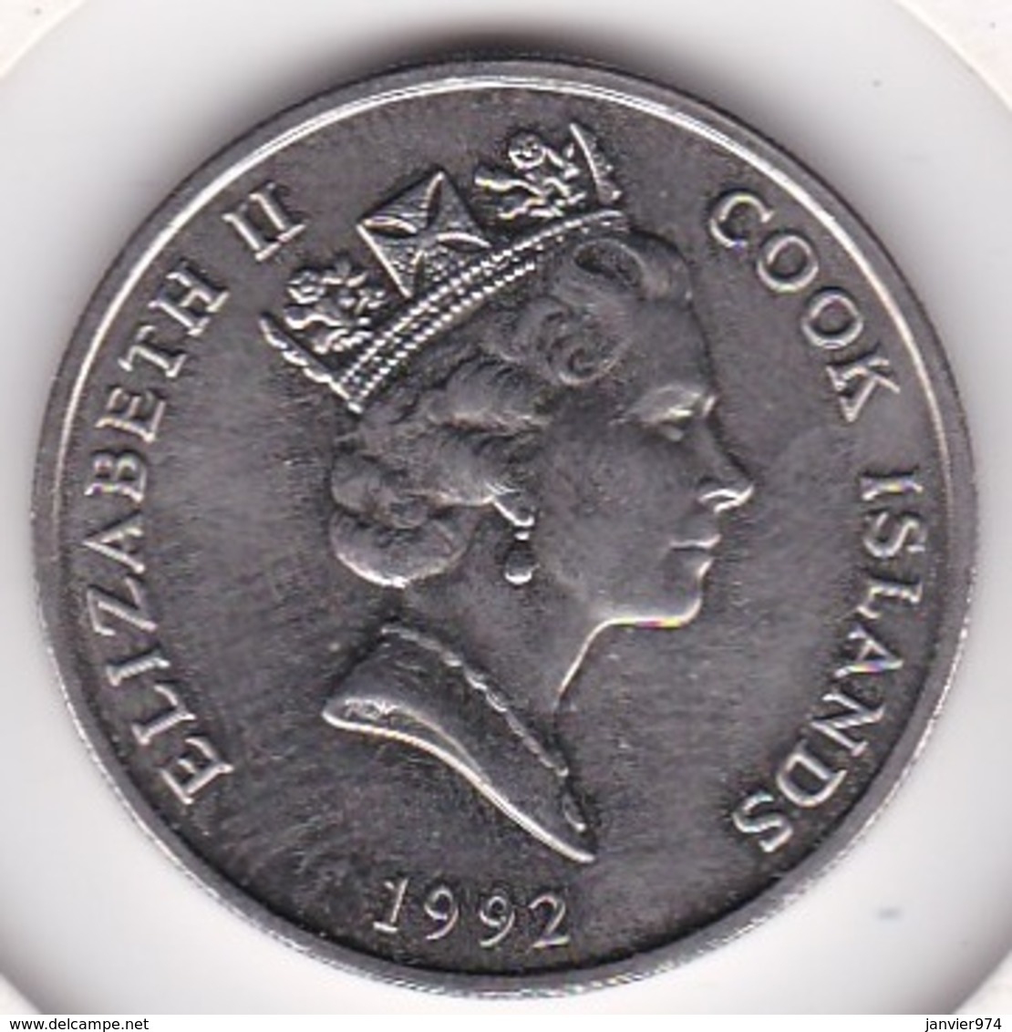 Cook Islands 20 Cents 1992 Elizabeth II Copper-Nickel KM# 35 - Isole Cook