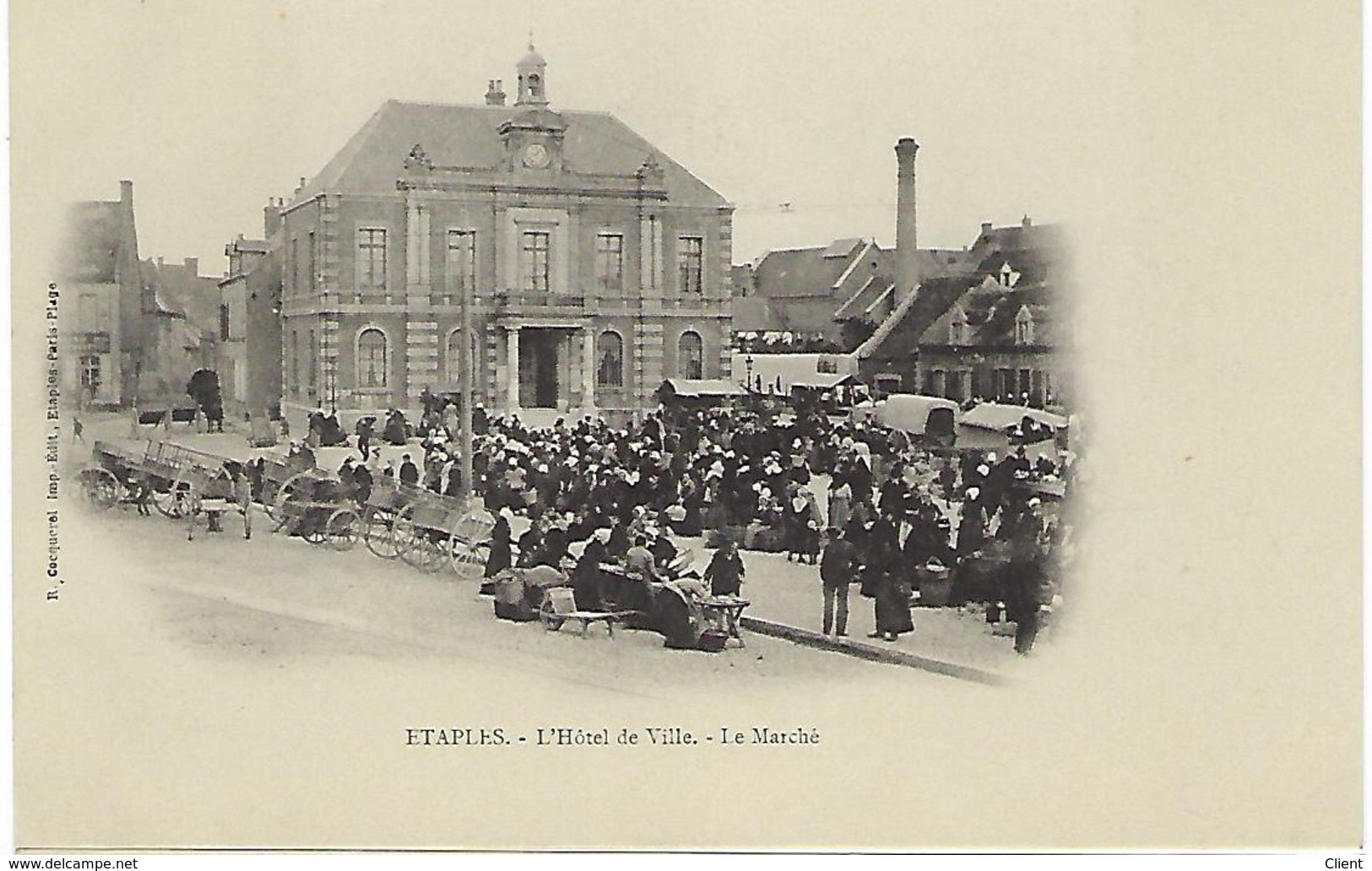 FRANCE - ETAPLES - L'Hotel De Ville - Le Marche - Etat TRES BON - Etaples