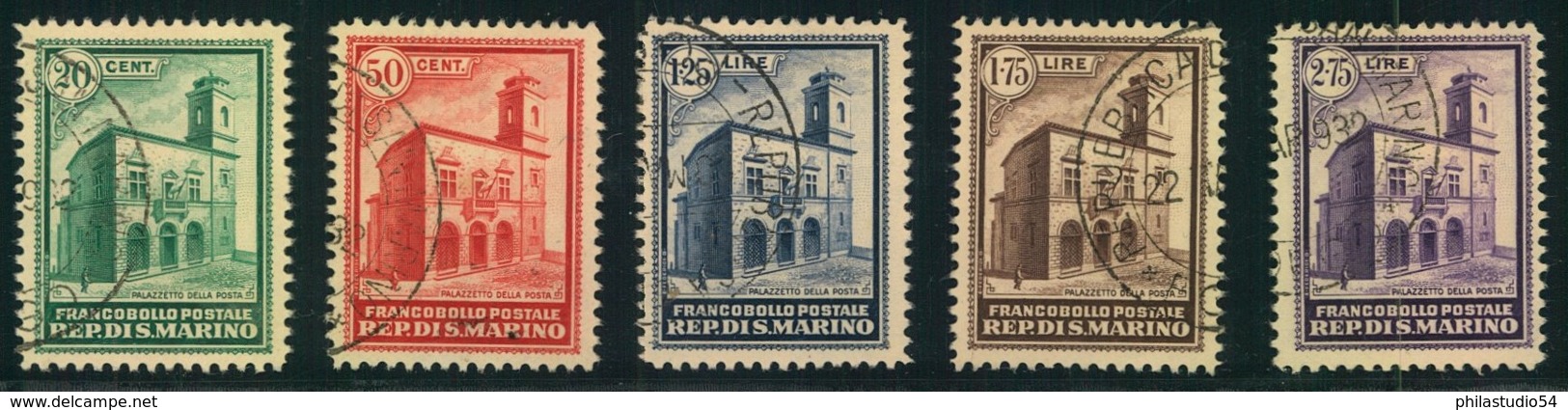 1932, Post Office Building Complete Set 20 Cent. Up To 2,75 Lire. - Michel Nr. 175/179 - 220,- - Oblitérés