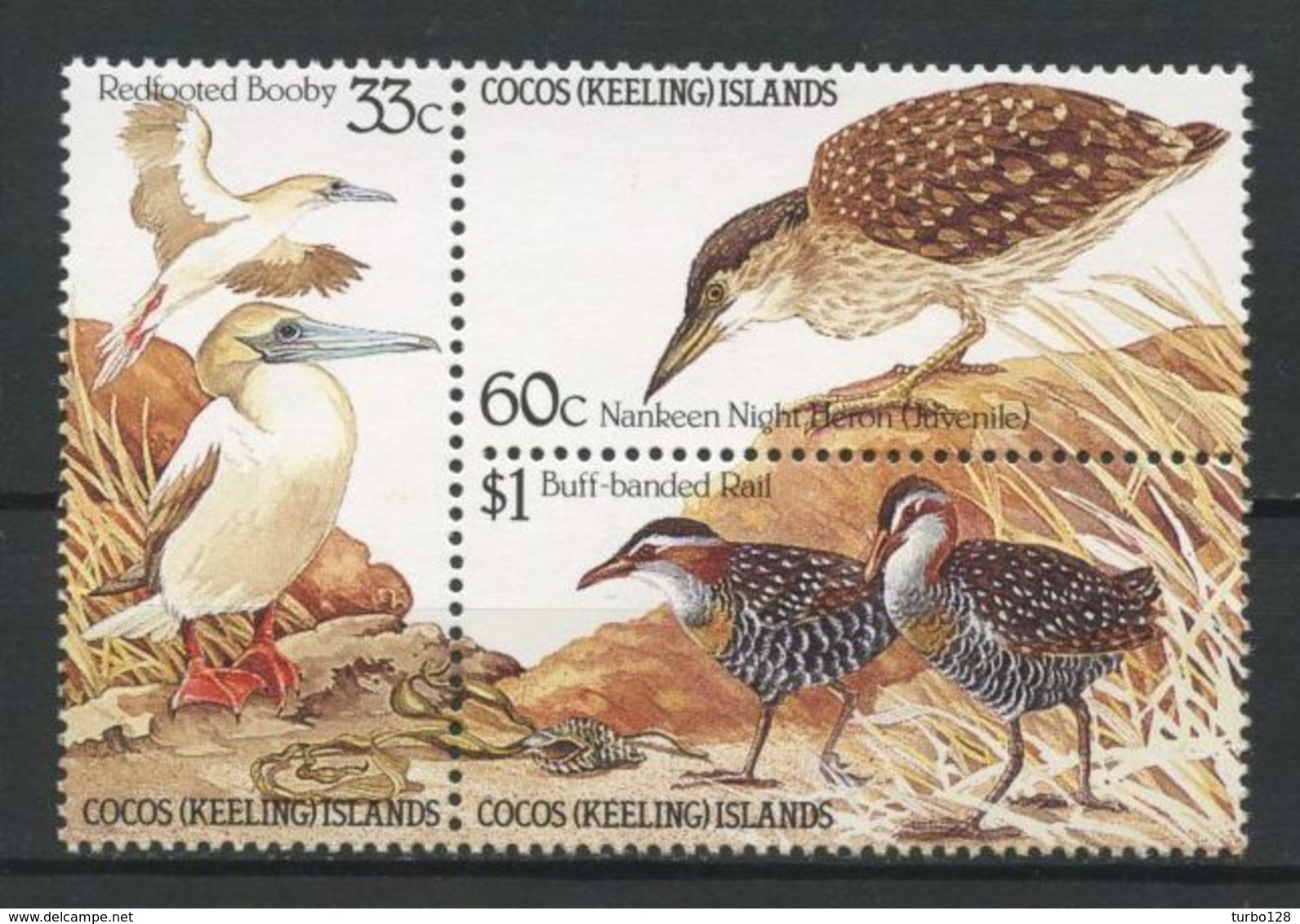 COCOS 1985 N° 131/133 **  Neufs MNH Superbes C 11 € Faune Oiseaux Fous Héron Fauna Animaux - Cocos (Keeling) Islands