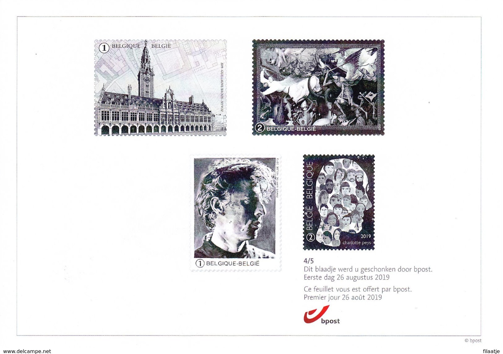 Blaadje  4 - 5 2019 Bpost - Unused Stamps