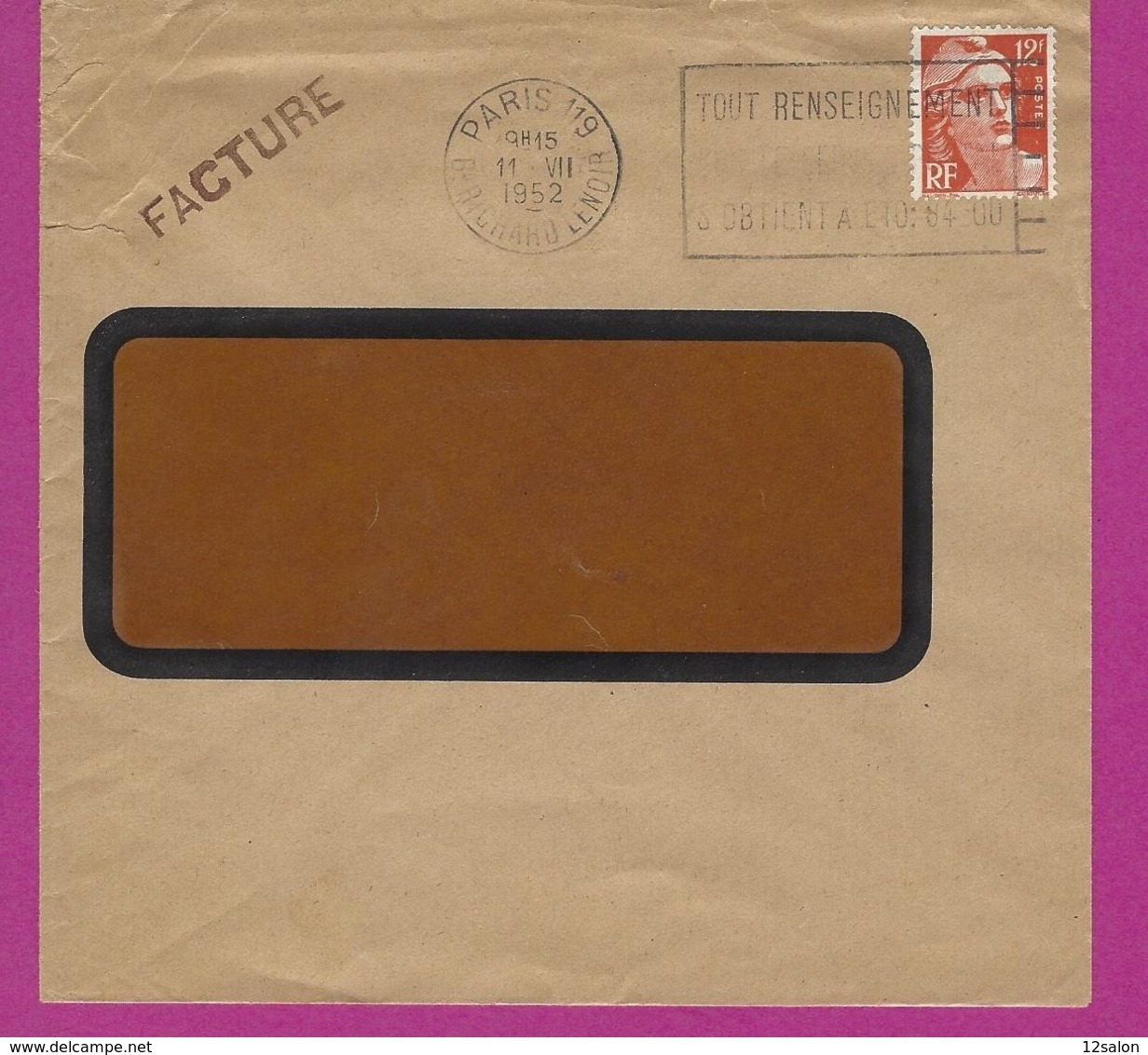 FRANCE Lettre TYPE MARIANNE DE GANDON Obl PARIS 119 - 1921-1960: Modern Period