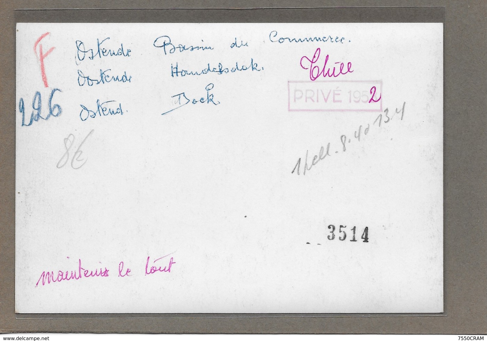 OOSTENDE : -1952-HANDELDOK-GEEN POSTKAART-MAAR MOEDERFOTO VAN 15,50CM OP 10,50CM-MAISON ERN,THILL - Oostende