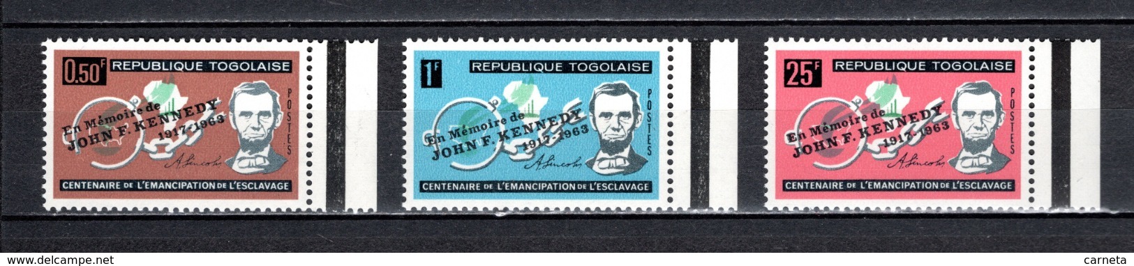 TOGO N° 406 à 408   NEUFS SANS CHARNIERE COTE  1.75€  KENNEDY - Togo (1960-...)