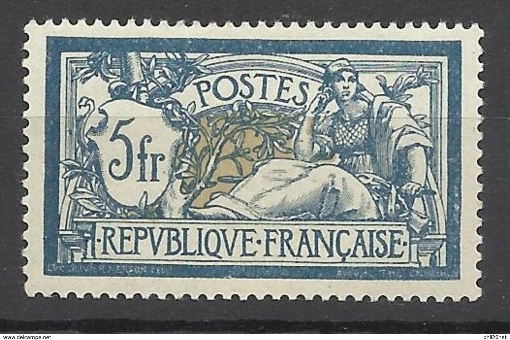 France N°123   5F Merson Bleu Et Chamois Très Bien Centré  Neuf  * * TB  =  MNH  VF       - Neufs