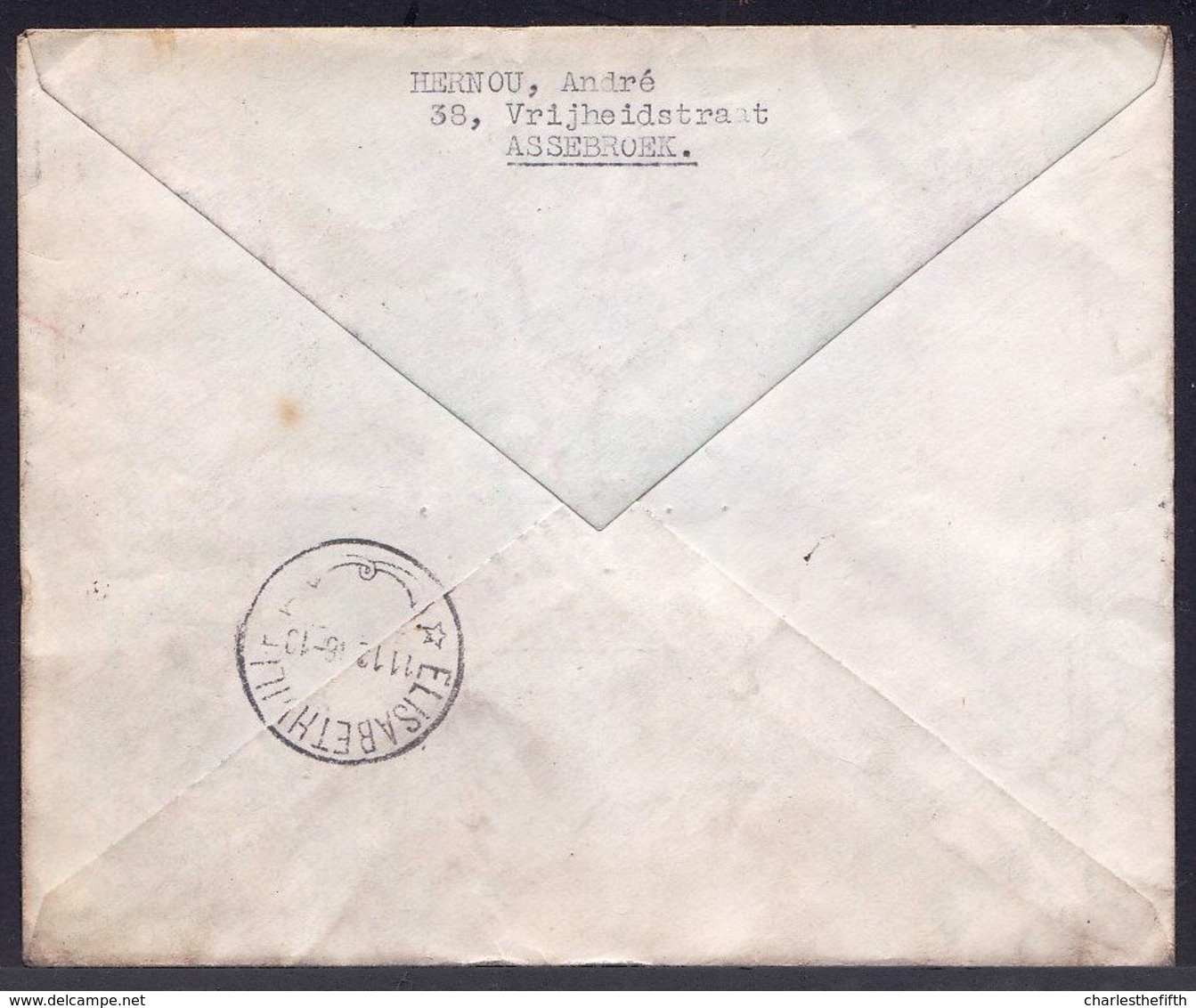 LETTRE RECOMMANDEE DE BRUGES > CONGO ELISABETHVILLE 1946 - OBP 673 - 681 - 701 / 704 -716 - 719 / 720 - Briefe U. Dokumente