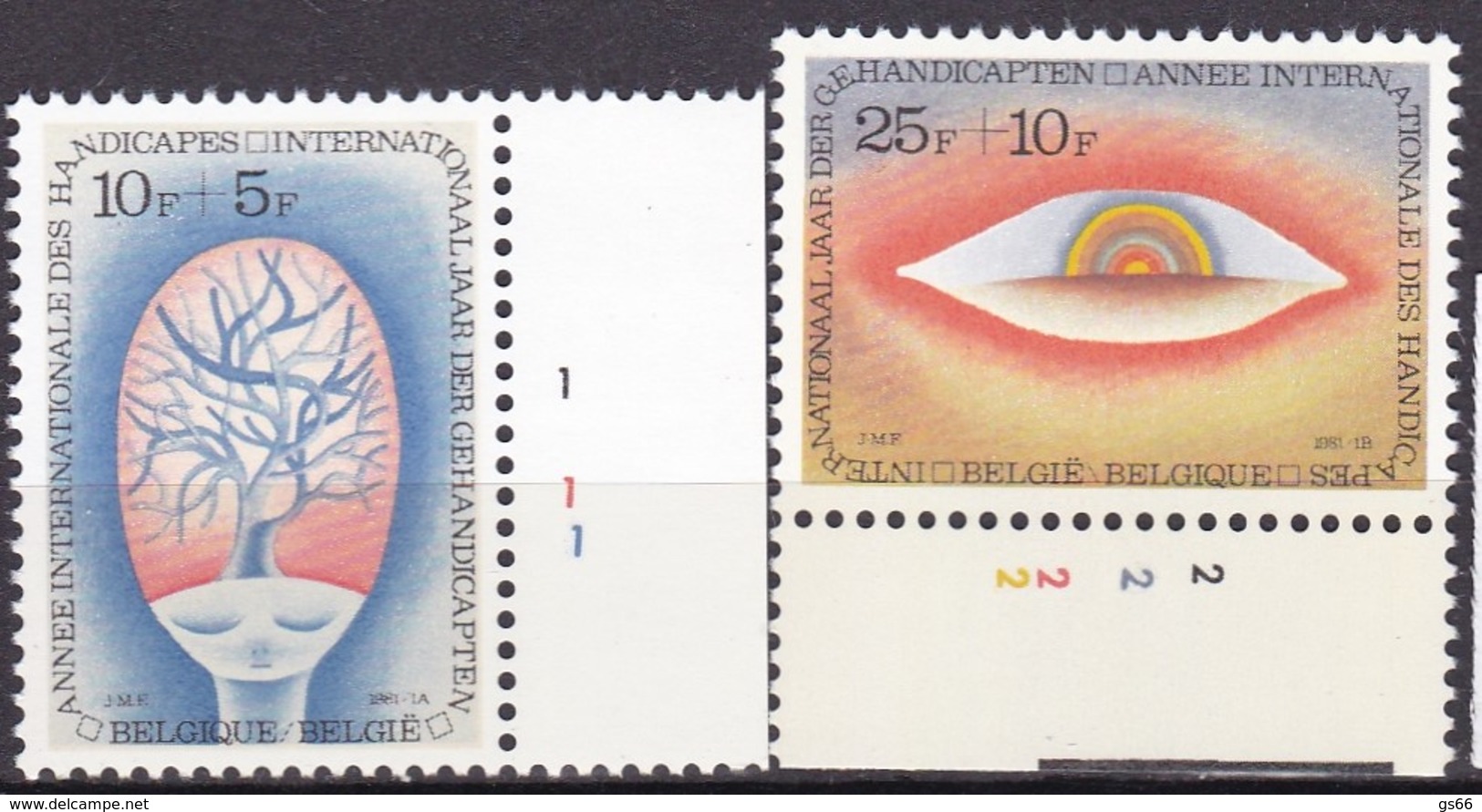 Belgien, 1981, 2051/52,  MNH **,   Internationales Jahr Der Behinderten. - Ungebraucht