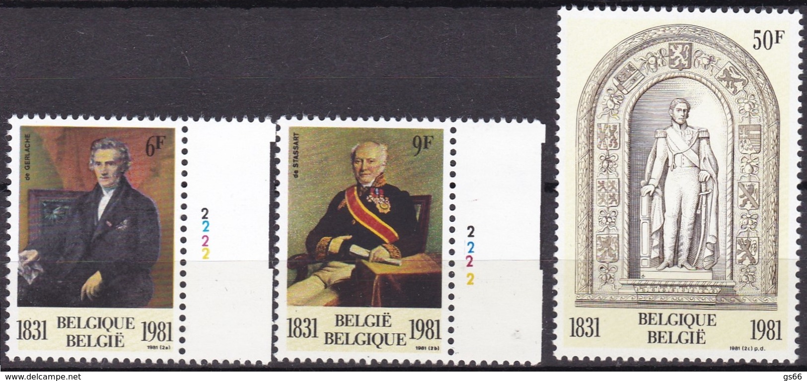 1981, Belgien, 2053/55,  MNH **, 150 Jahre Dynastie Und Parlament. - Nuevos