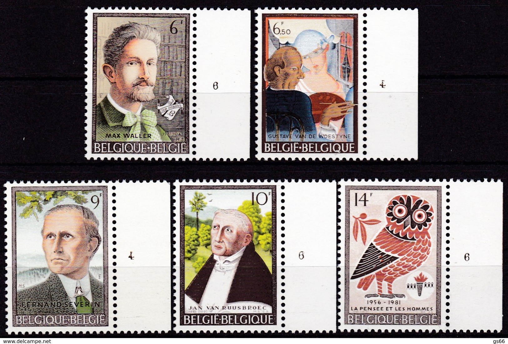 1981, Belgien, 2077/81,  MNH **, Kultur - Ungebraucht