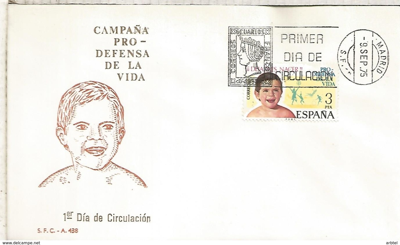 ESPAÑA SPD 1975 CAMPAÑA PRO VIDA INFANCIA - Otros & Sin Clasificación