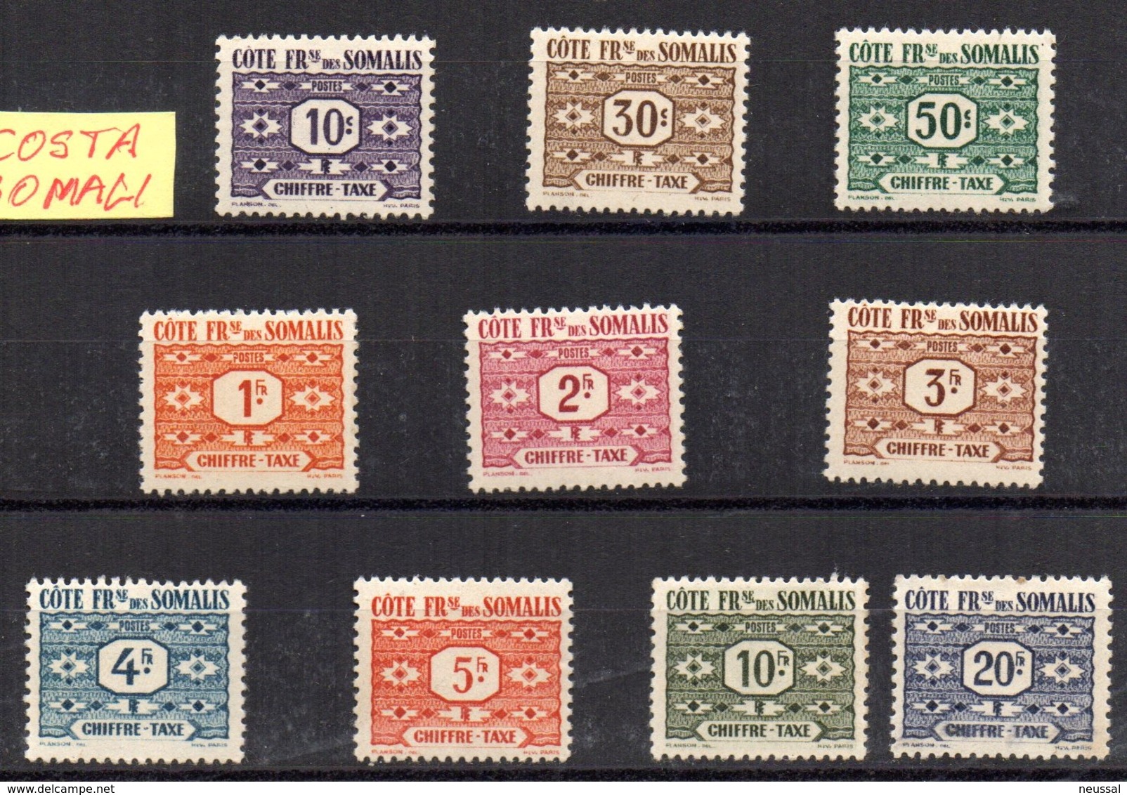 Serie Nº Taxe 44/53 Cote De Somalis - Unused Stamps