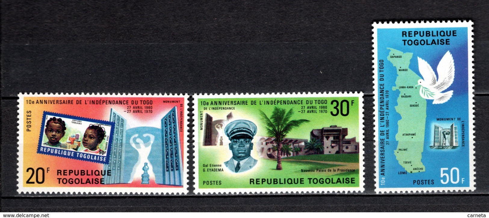 TOGO N° 658 à 660  NEUFS SANS CHARNIERE COTE  4.00€  INDEPENDANCE - Togo (1960-...)