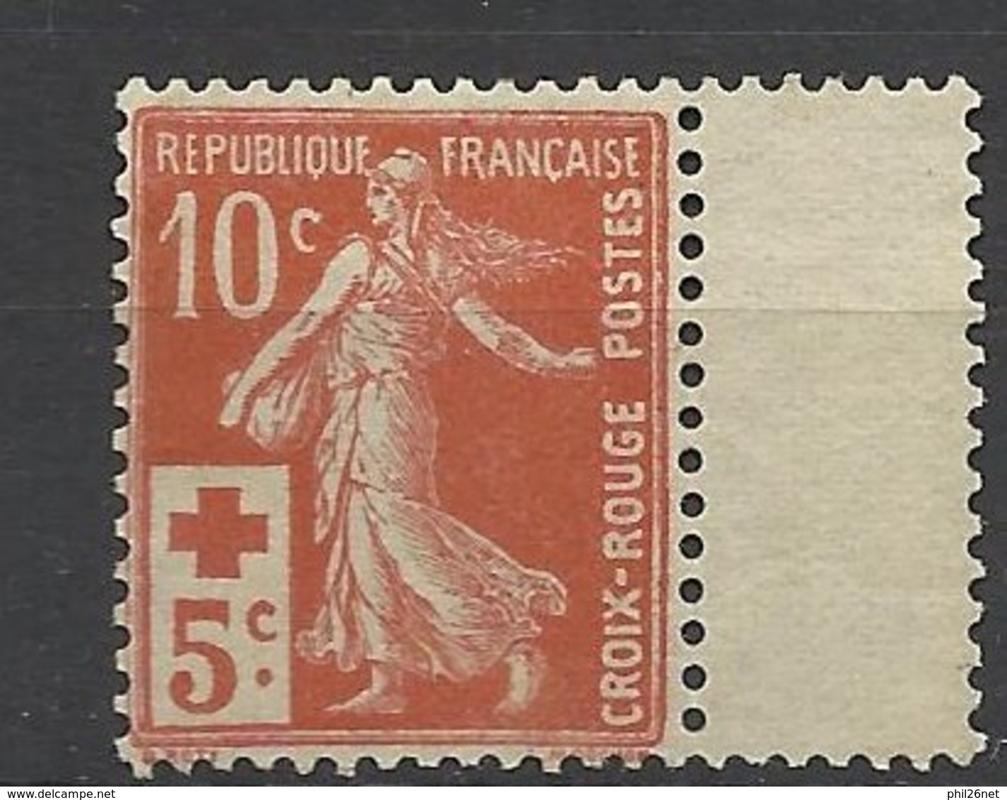 France  N° 147  Très Bien Centré  Bande Interpanneaux Croix Rouge Neuf * * TB = MNH VF . - Nuovi