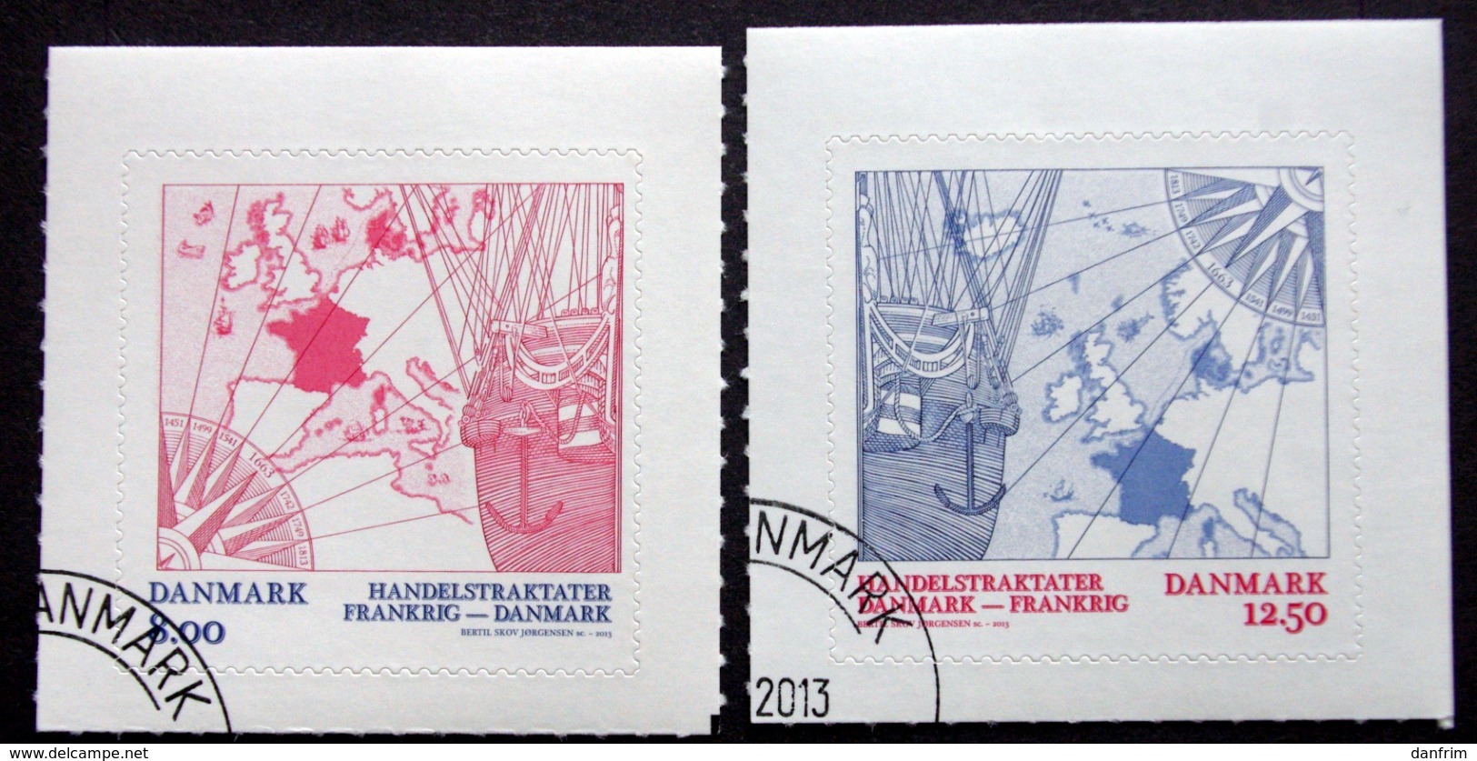 Denmark 2013 Trade Treaty France-Denmark Minr.1761-62 .  ( Lot D 669 ) - Used Stamps