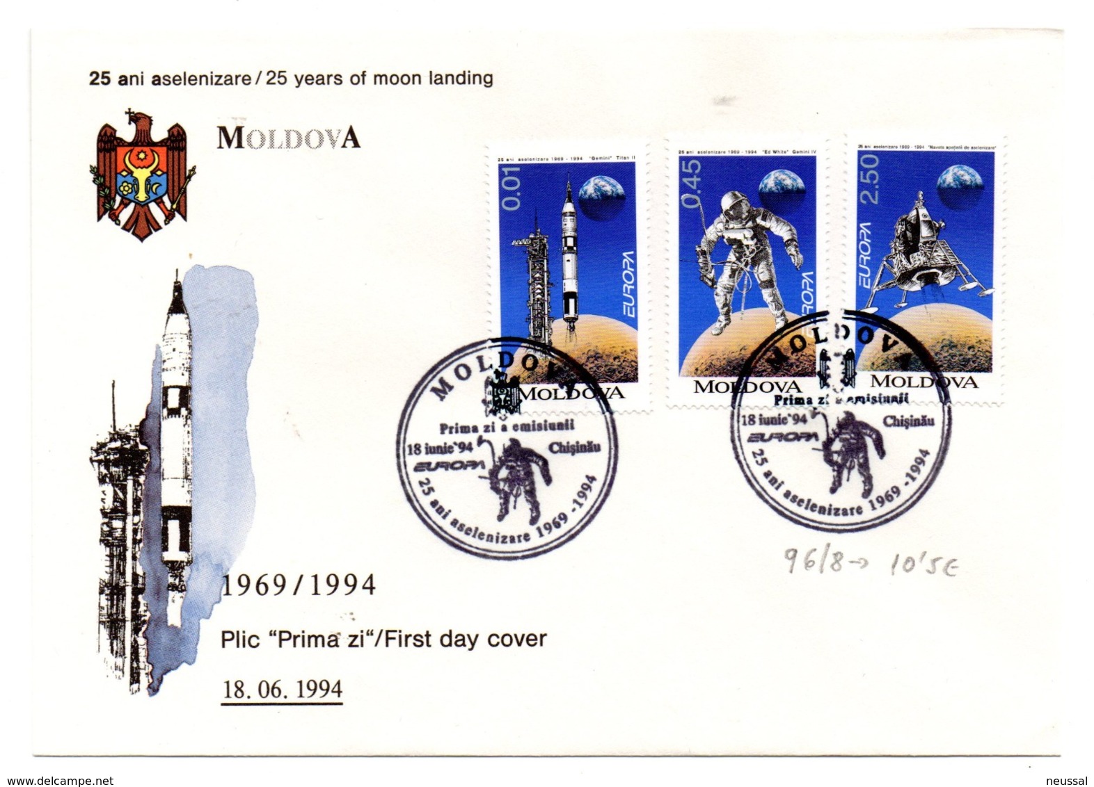 Sobre De Primer Dia Moldavia 96/8. - 1994