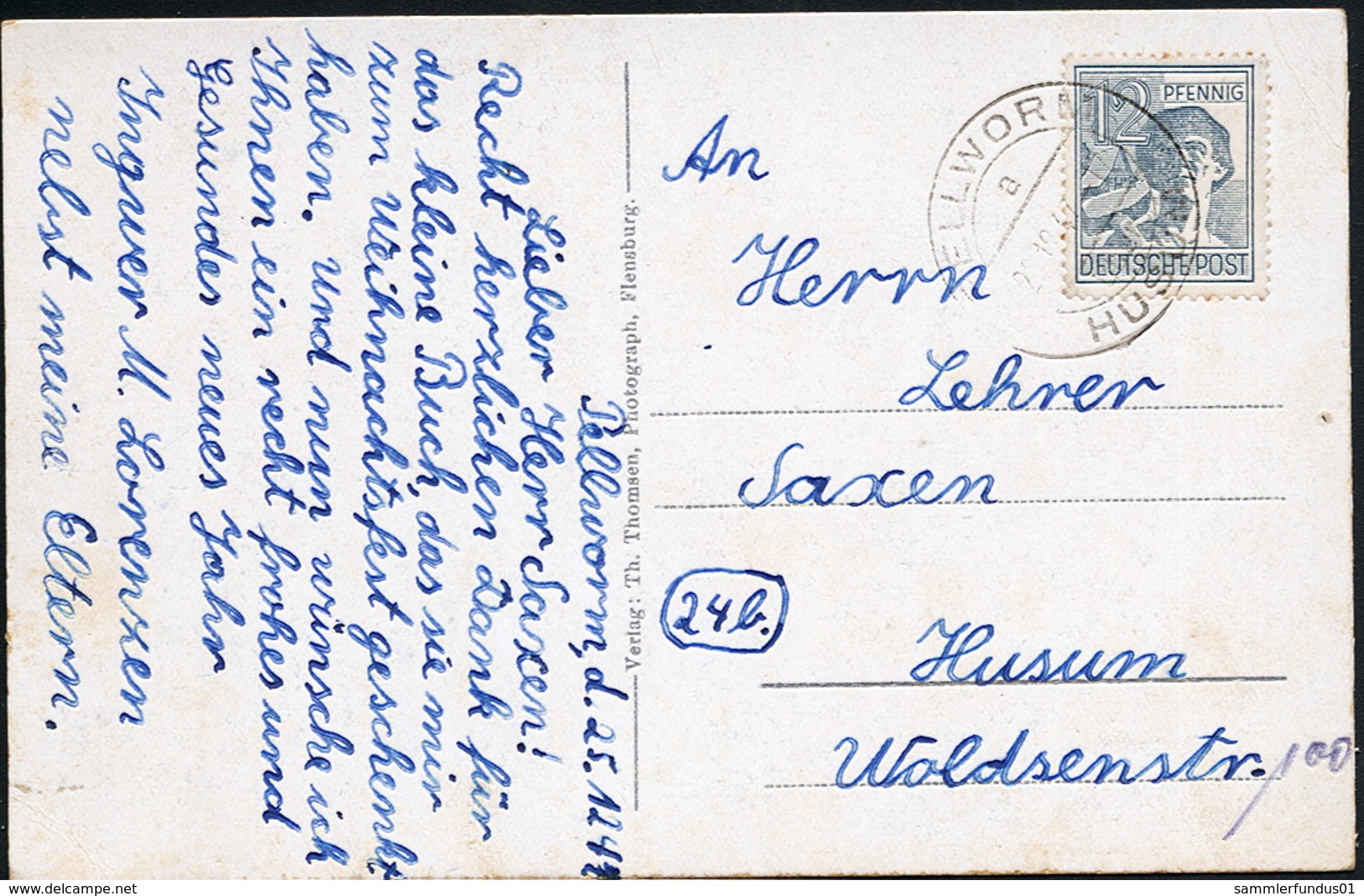 AK/CP Pellworm Buphever  Deichbau 1938   Gel./circ.  1947  Erhaltung/Cond. 2  Nr. 00875 - Nordfriesland