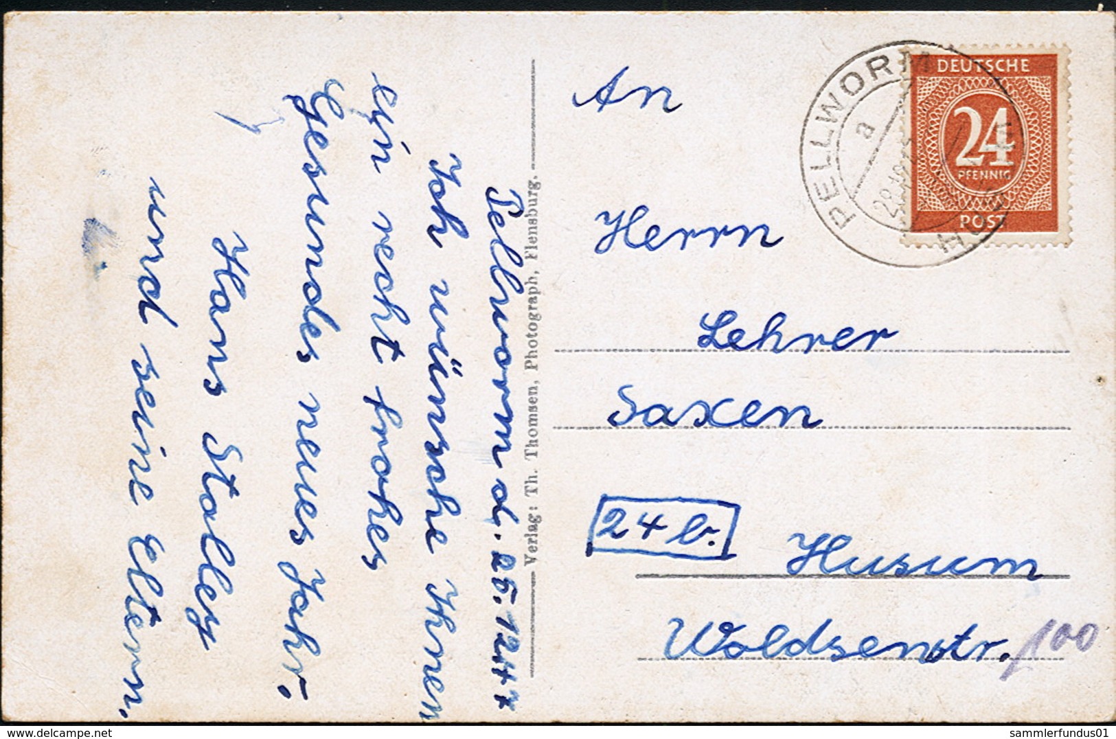 AK/CP Pellworm Buphever  Deichbau 1938   Gel./circ.  1947  Erhaltung/Cond. 2  Nr. 00876 - Nordfriesland