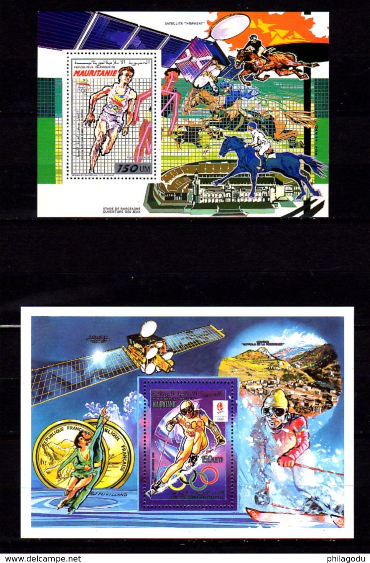 Mauritanie 1990-92, J.O. De Barcelone Et Albertville, BF 55 Et 57**, Cote 16,50 € - Zomer 1992: Barcelona