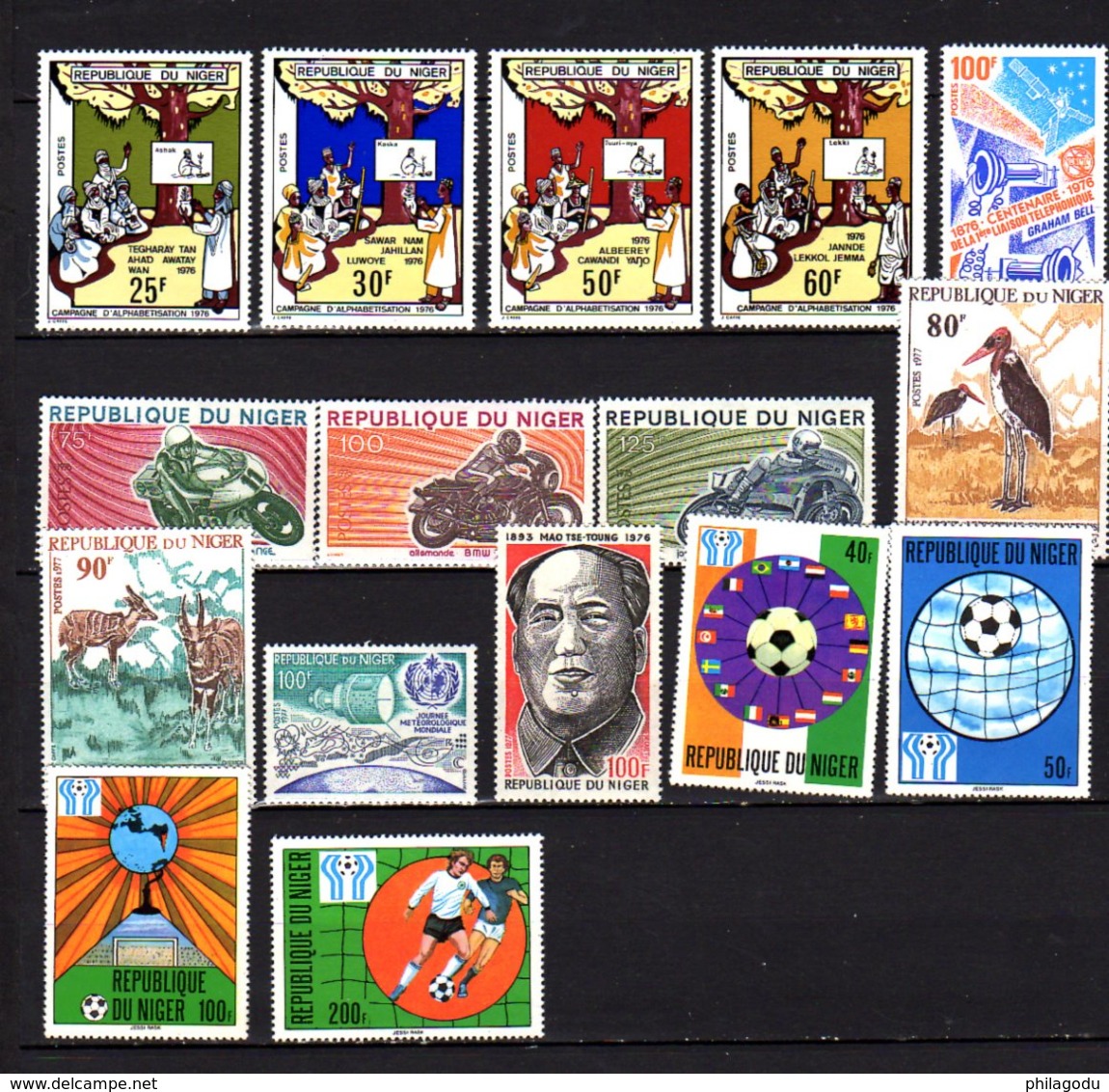 Niger 1974-78, Oiseaux, Moto, Auto, Paysages, Etc, Entre 302 Et 444**, Cote 77 €, - Niger (1960-...)