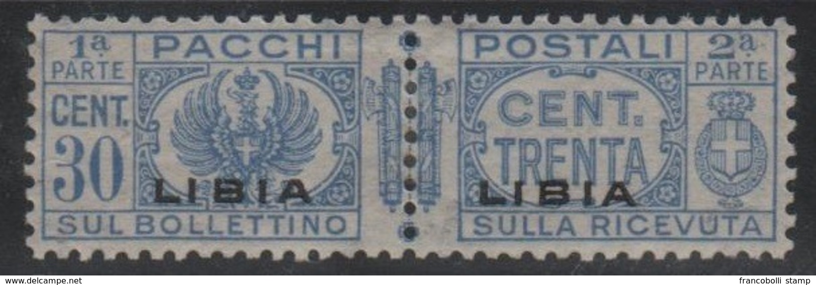 1934 Libia Pacchi 30 C. MLH - Libia