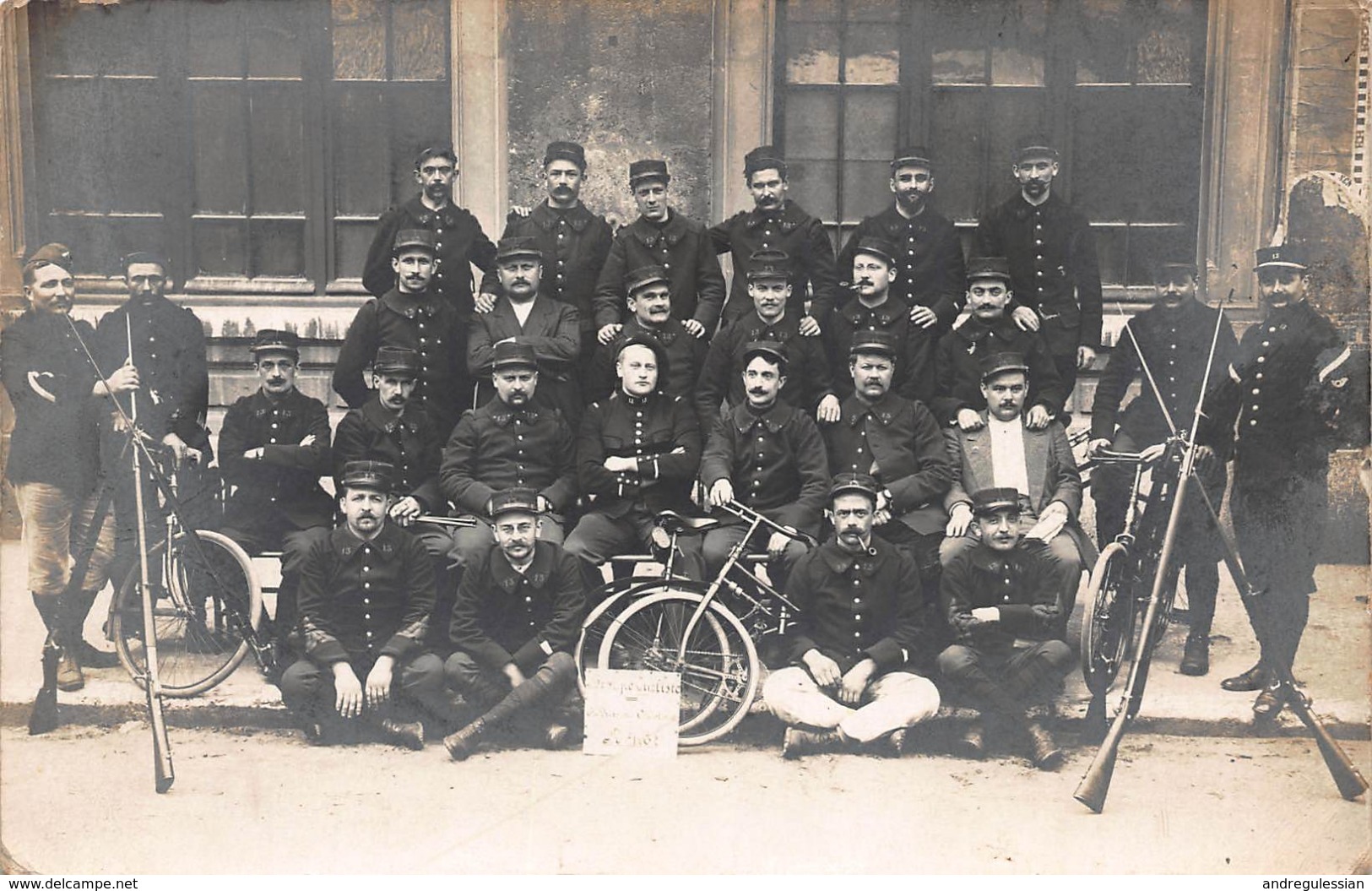 CPA Souvenir 1914 - Groupe Cycliste - Photographie