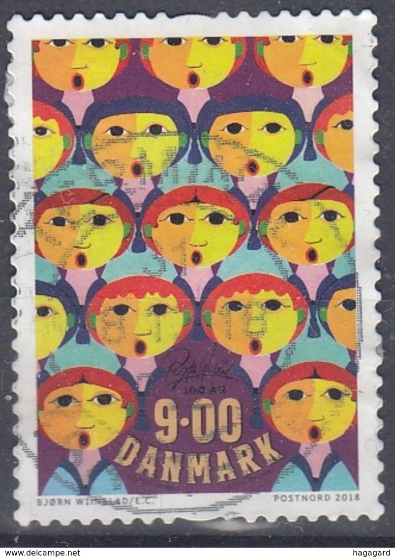 +Denmark 2018. Painting By Bjørn Wiinblad. AFA 1926. Cancelled - Used Stamps