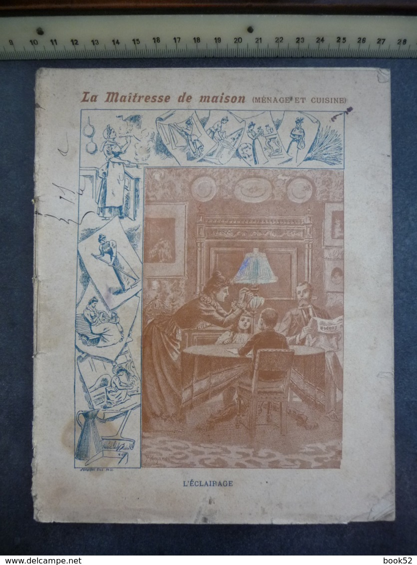 Ancien Protège-cahier Couverture "LA MAITRESSE DE MAISON - Ménage Et Cuisine - L'ECLAIRAGE" (CAHIER COMPLET) - Protège-cahiers