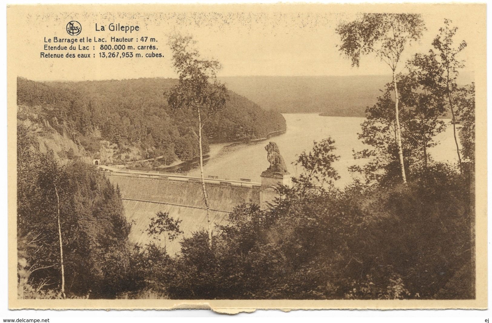 La Gileppe Le Barrage Et Le Lac Unused - Ed Schyns NELS - Mur De Barrage Et Lion - Gileppe (Dam)