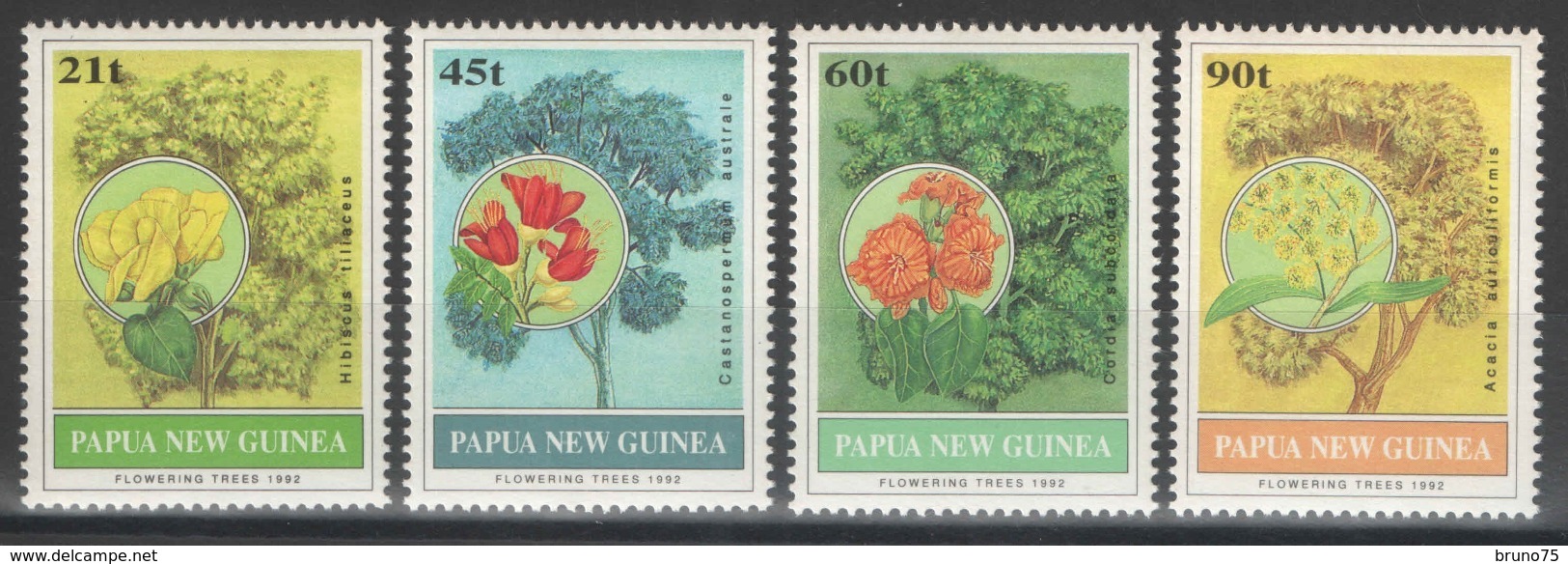 Papouasie-Nouvelle-Guinée - YT 663-666 ** MNH - 1992 - Flore - Arbres Et Fleurs - Papouasie-Nouvelle-Guinée