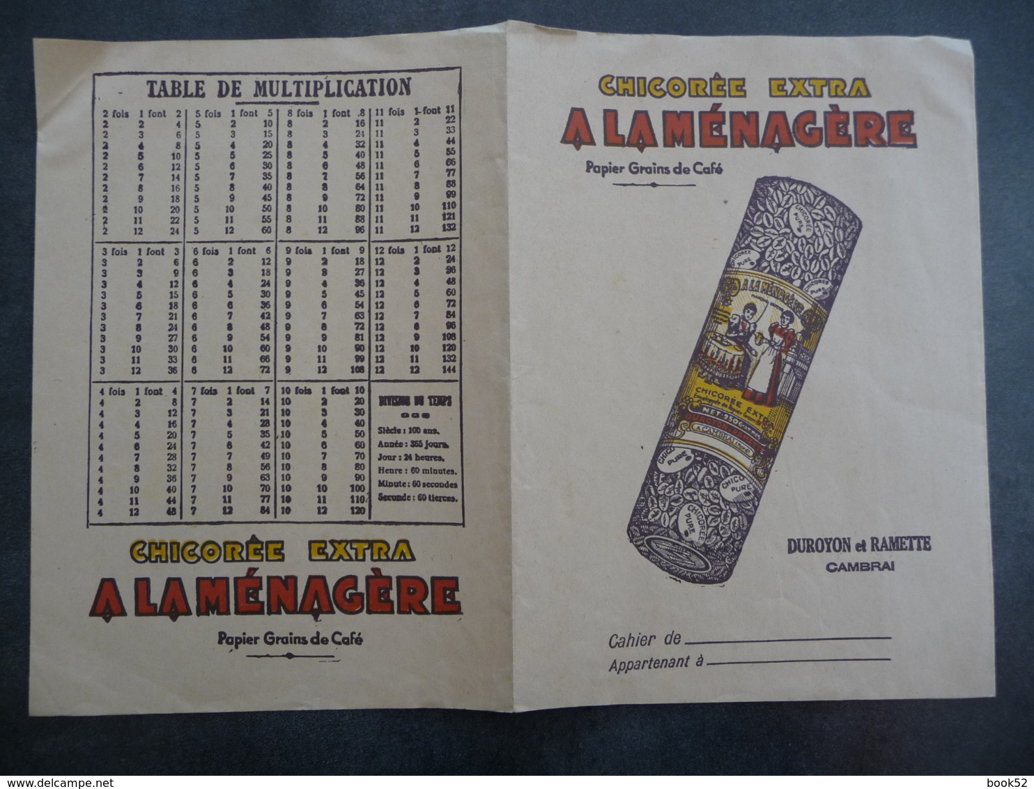 Ancien Protège-cahier Couverture "Chicorée Extra A LA MENAGERE" "Duroyon Et Ramette CAMBRAI" - Protège-cahiers