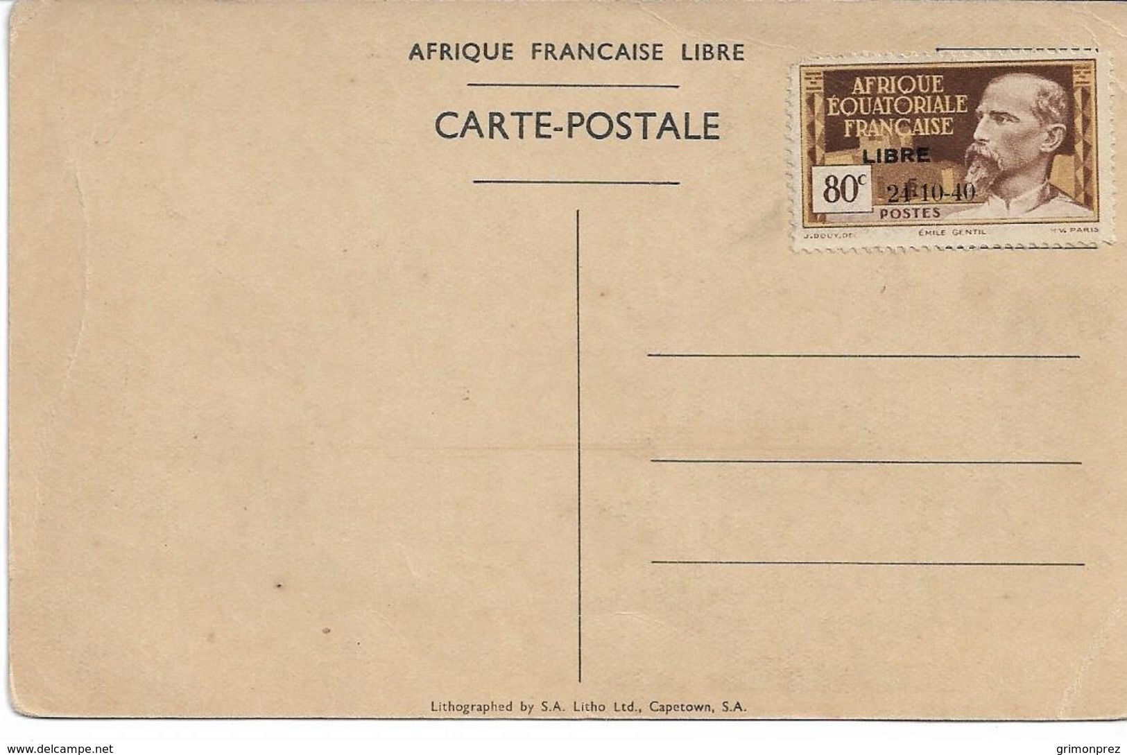 CPA WW2 BRAZAVILLE Congo Capitale De La France Libre -Arrivée Du Général De GAULLE 24 Octobre 1940 (carte Avec Défauts - Guerre 1939-45