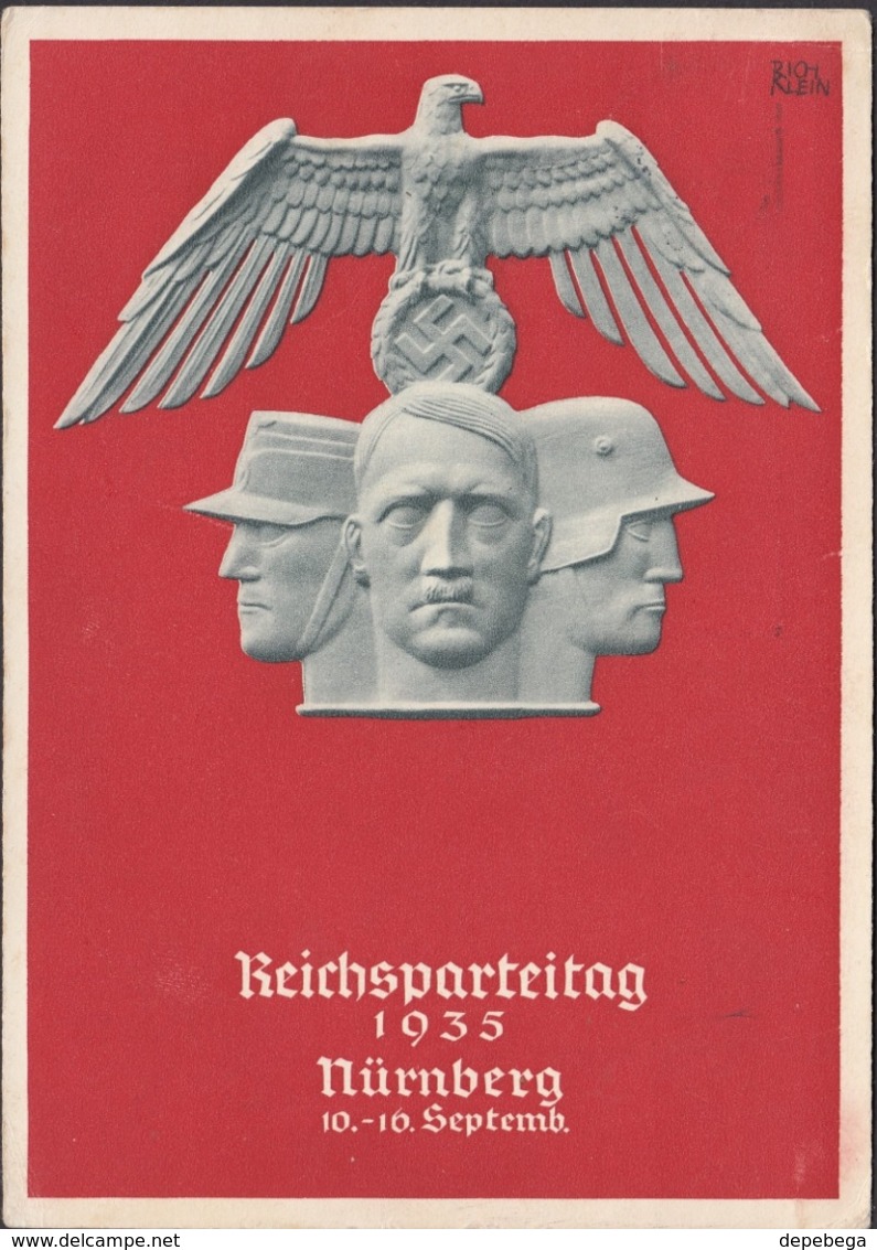 Germany - Festpostkarte Reichsparteitag Der NSDAP Mit Parteitags-Sondermarke U. Werbestempel, Nürnberg 13.9.1935. - Lettres & Documents