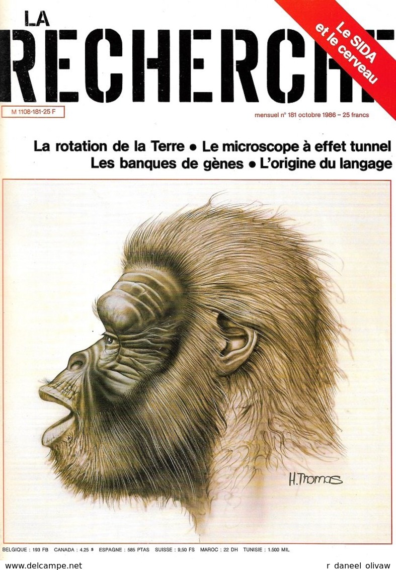 La Recherche N° 181 - Octobre 1986 (TBE+) - Sciences