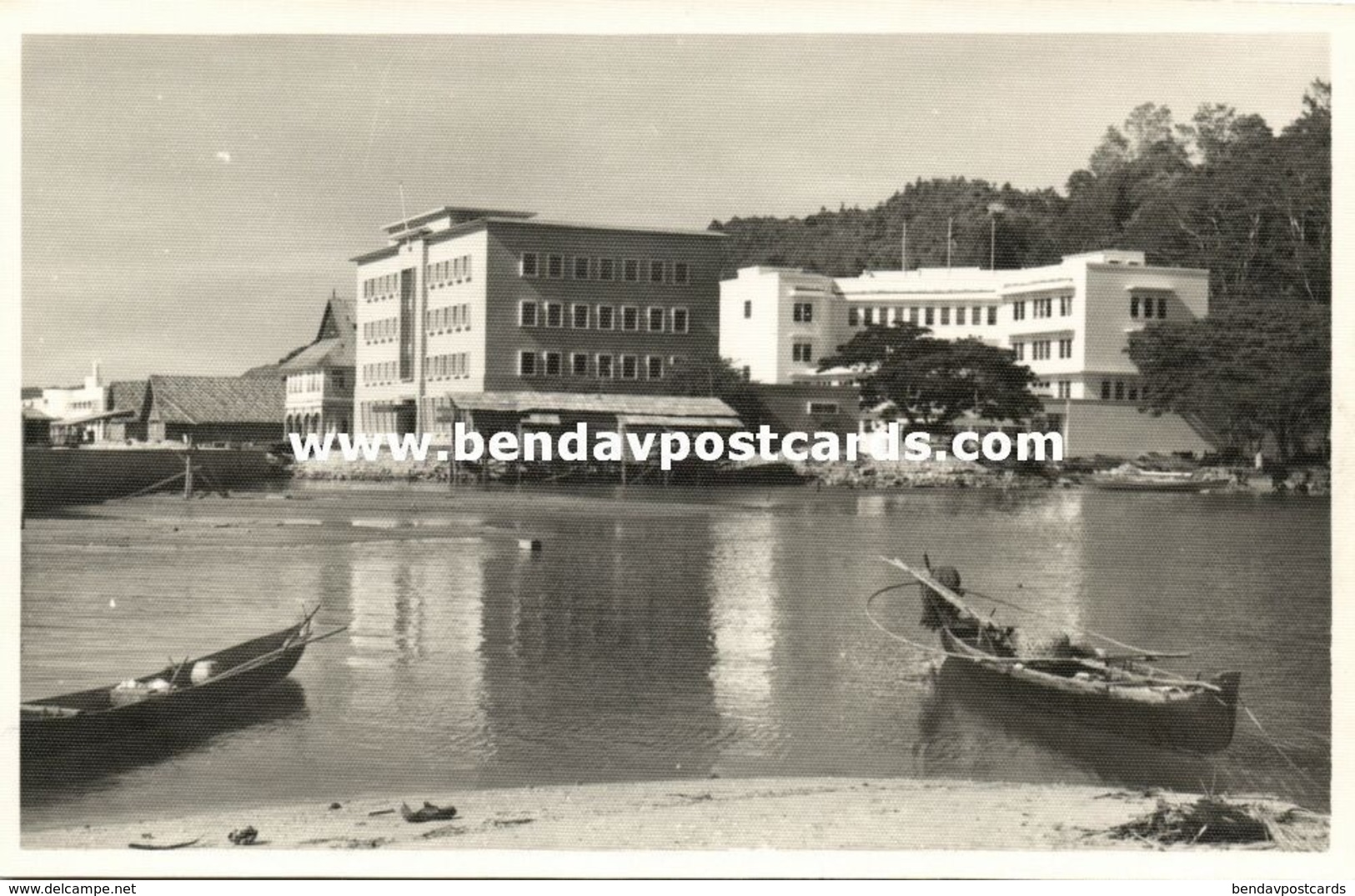 British North Borneo, SABAH JESSELTON, Partial View From The Water (1940s) RP - Malesia