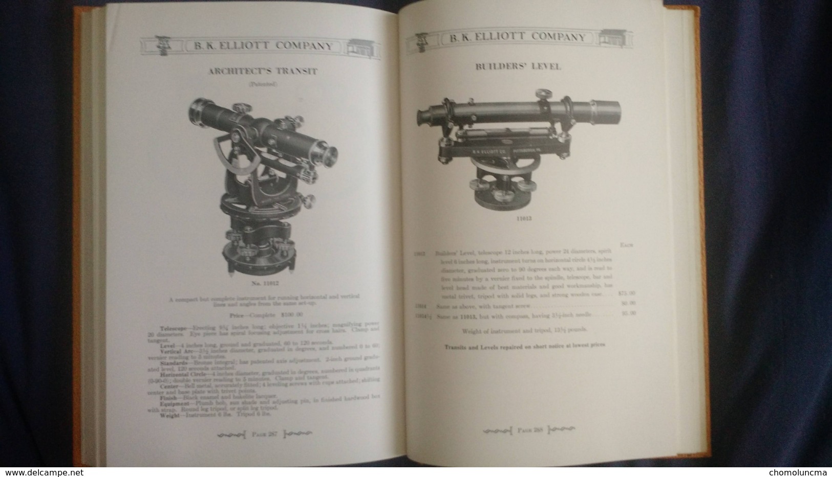 B.K. Elliott CATALOG 1920's Drawing Drafting Surveying Surveyor Topographie Géomètre Instrument Théodolite Niveau Compas - Ingénierie