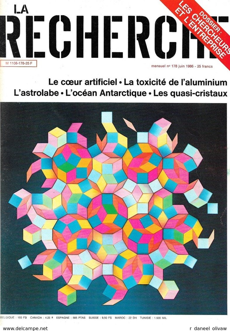 La Recherche N° 178 - Juin 1986 (TBE+) - Sciences