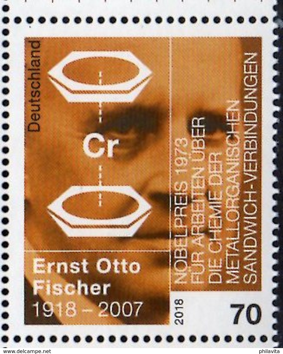 2018 Germany - 100 Years Of E.O. Fischer - Nobel Prize Winner 1973 - Dibenzolchrom - 1 V MNH** MiNr. 3420 - Ungebraucht