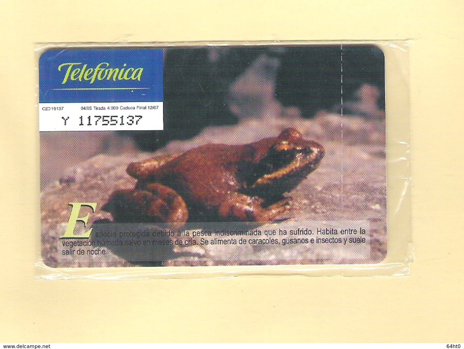 CHIPCARD SPAIN SERIE FAUNA IBÉRICA "RANA BERMEJA"  P565 - EX: 4000 - MINT/SEALED - Emissions Privées