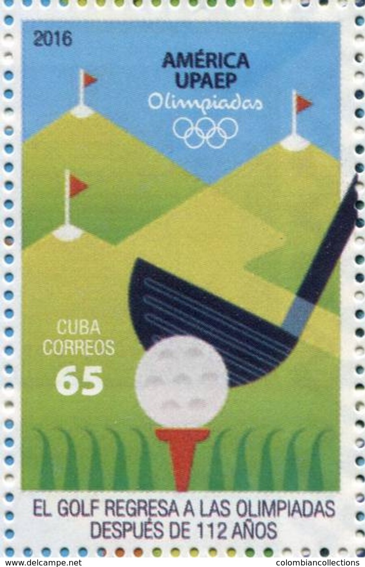 Lote CU2016-1, Cuba, 2016, Sello, Stamp, Upaep, Rio, 4 V, Golf, Rugby, Sport, Olympics - Otros & Sin Clasificación