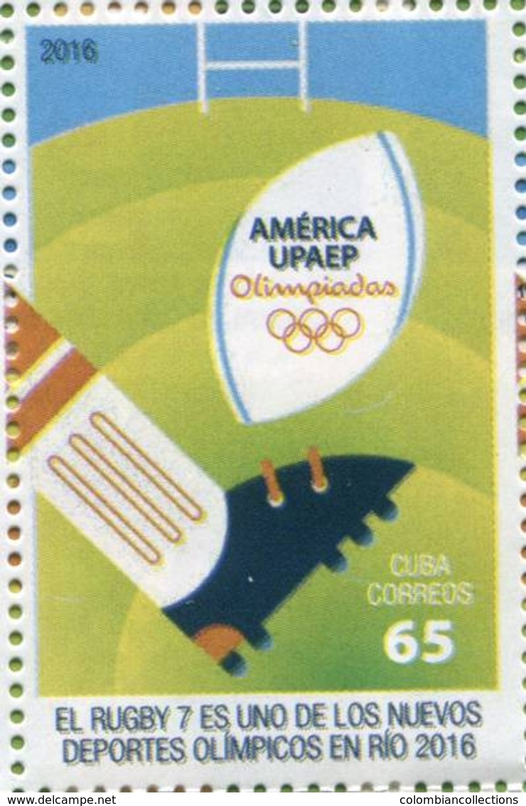 Lote CU2016-1, Cuba, 2016, Sello, Stamp, Upaep, Rio, 4 V, Golf, Rugby, Sport, Olympics - Otros & Sin Clasificación