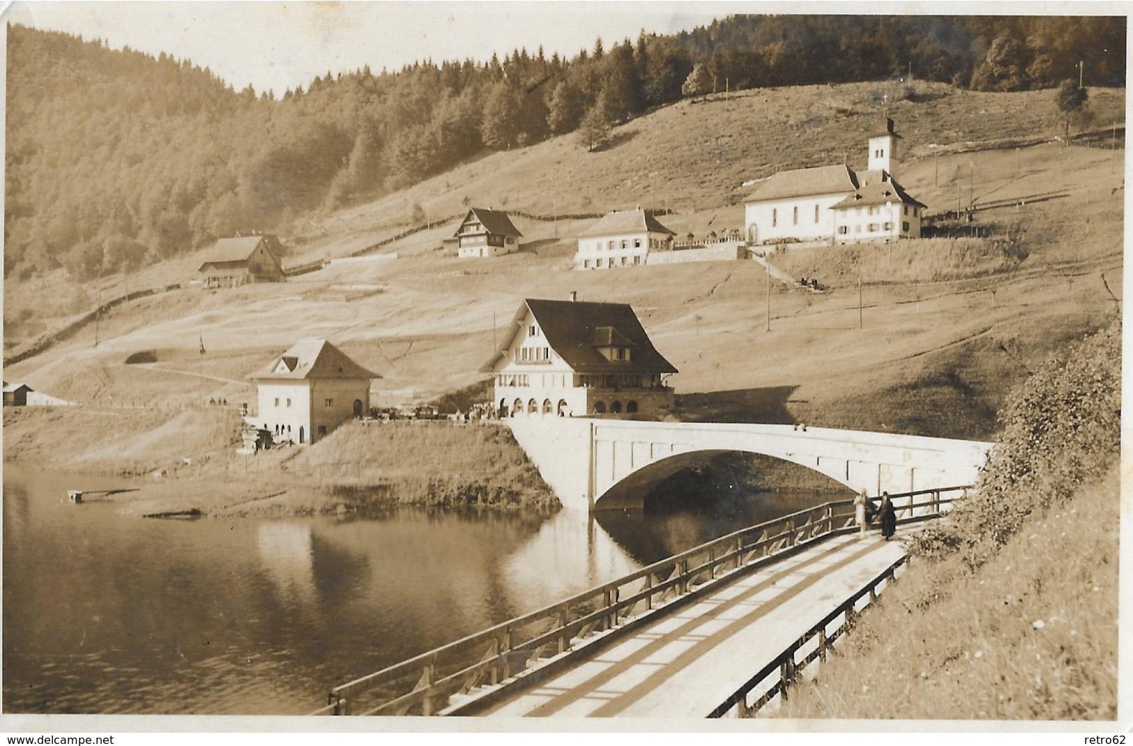 INNERTHAL → Gasthaus Stausee Neu-Innertal Wäggital (Stempel Gasthaus Stausee) Anno 1934 - Innerthal
