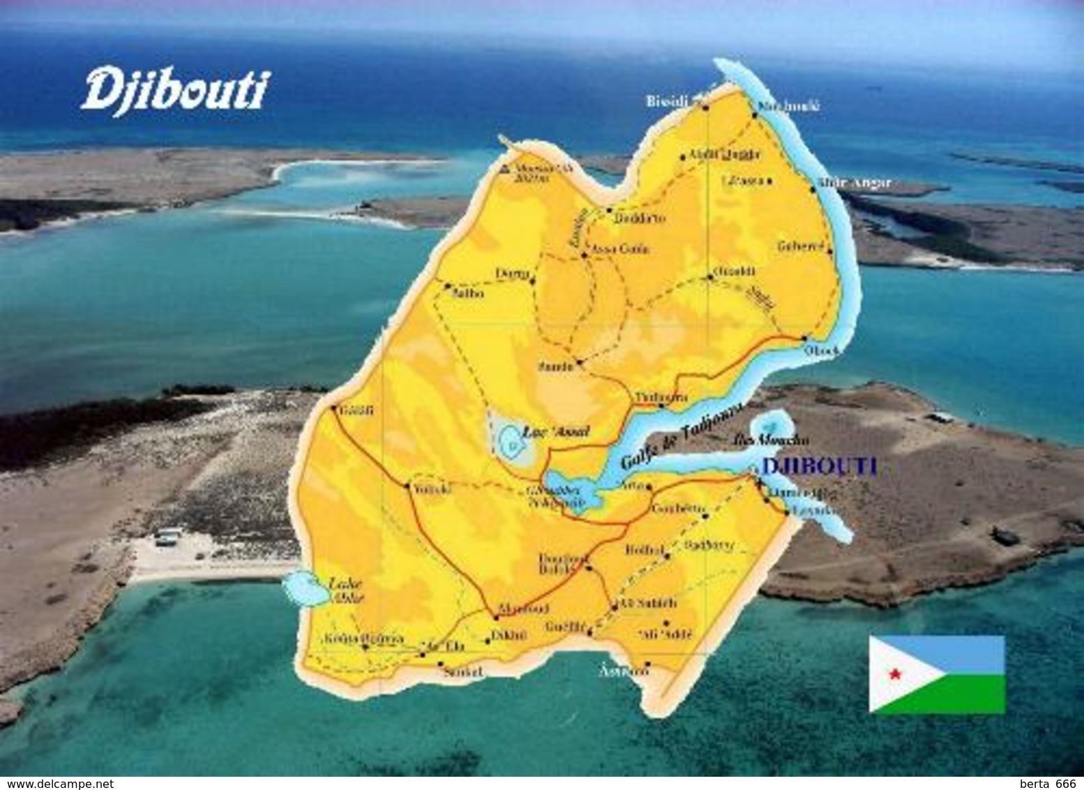 Djibouti Country Map New Postcard Dschibuti Landkarte AK - Djibouti