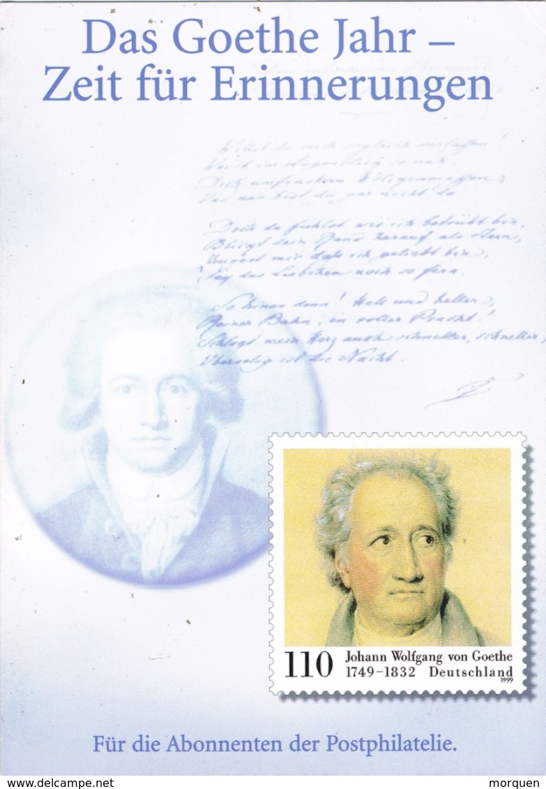 33908. Documento Souvenir BONN (Alemania Federal)  1999. GOETHE - Otros & Sin Clasificación