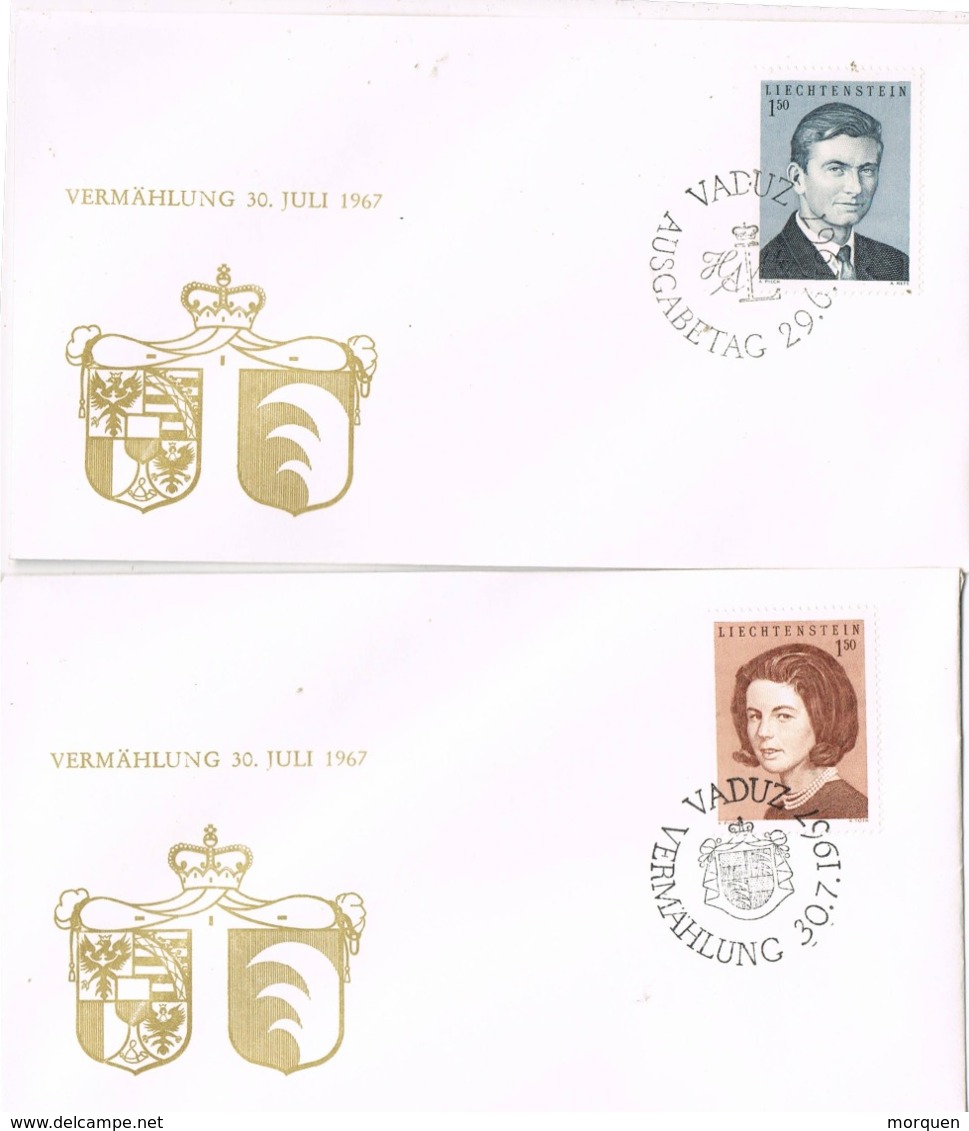 33911. Dos Cartas F.D.C. VADUZ (Liechtenstein) 1967. Principes - FDC