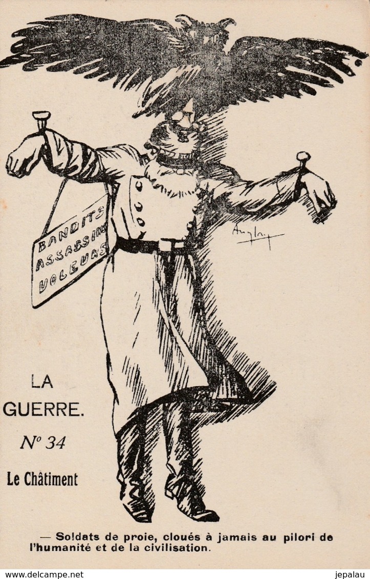 La Guerre - Carte Caricaturale " Le Châtiment " - Guerre 1914-18