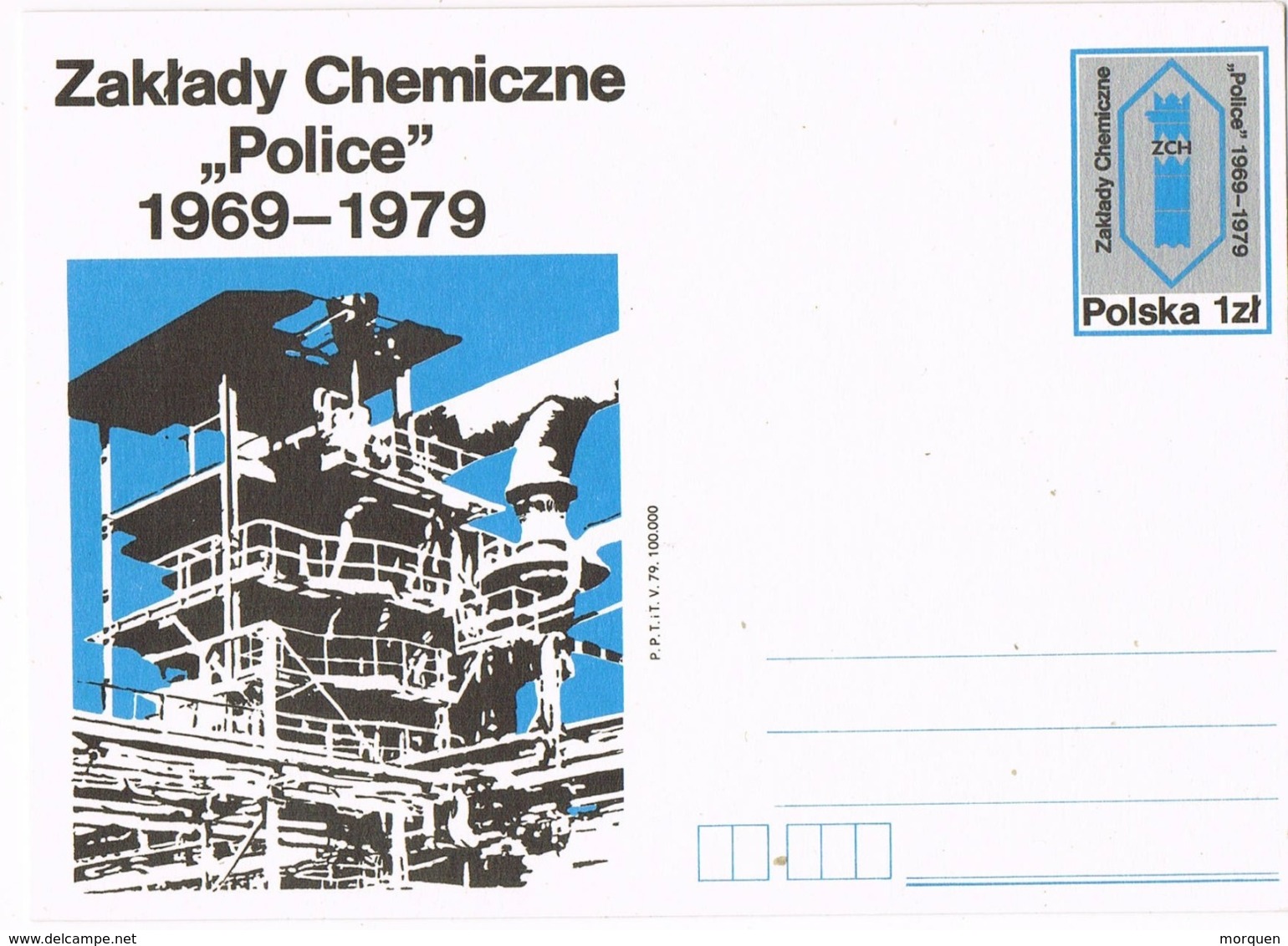 33913. Entero Postal  ZAKLADY Chemical Works POLICE (Polska) Polonia 1979. QUIMICA - Enteros Postales